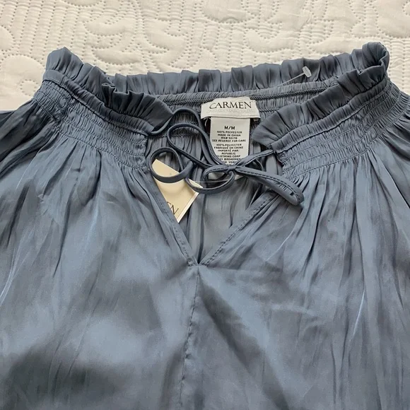 NWT Carmen Marc Valvo Peasant Blouse - Picture 3 of 8